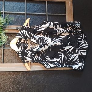 Talbots Palm print blouse 10P